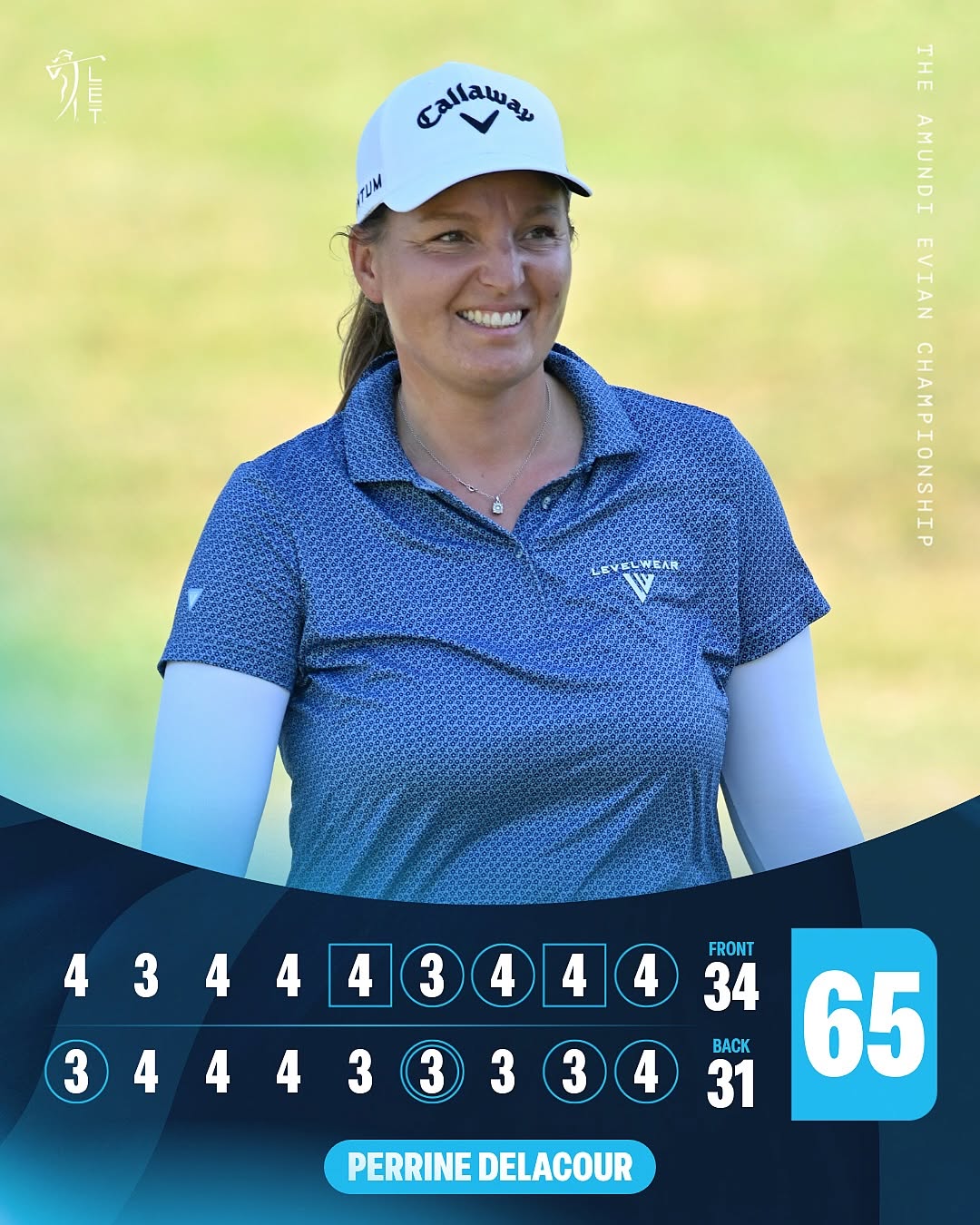 Home favourite Perrine fires her lowest round in a Major to sit solo second after day one 🇫🇷 #EvianChamp